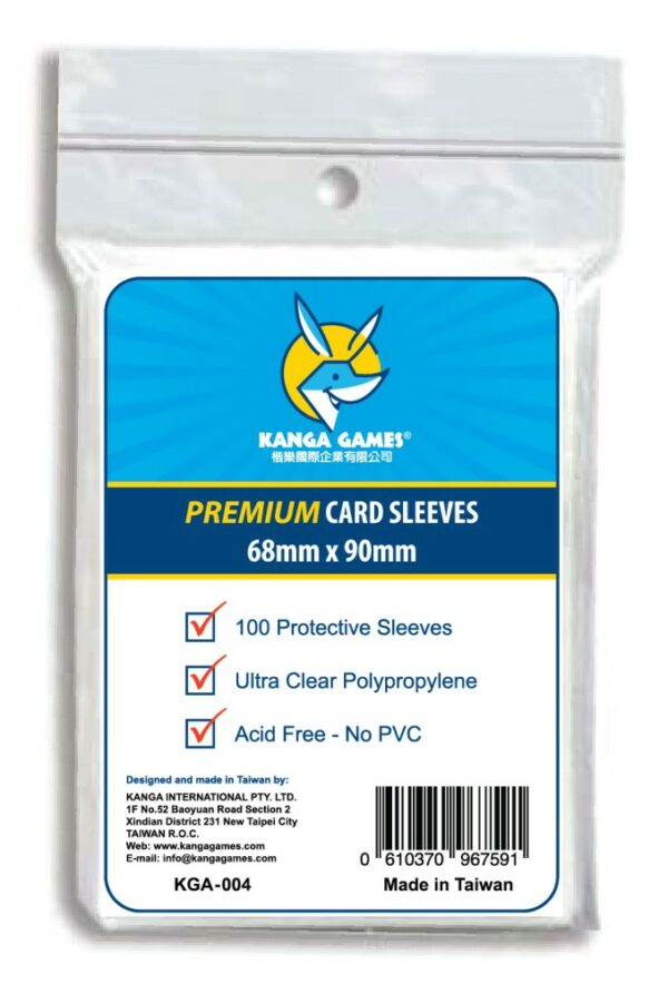 Premium Card Sleeves (68mm x 90mm) | Kanga board game
