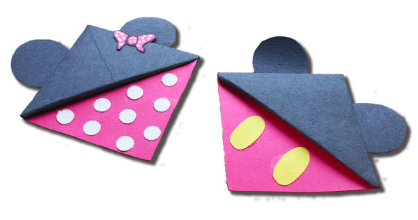 Paper Art - Modeling Corner Bookmark - Minnie Mouse