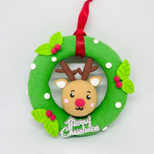 Light clay - Christmas elk wreath