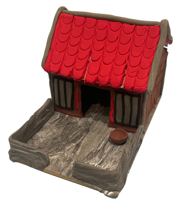 Light clay - red brick ancient house